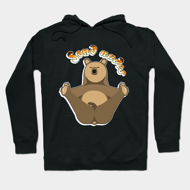 Send Nudes - Naughty Bear Hoodie by ArtDiggs